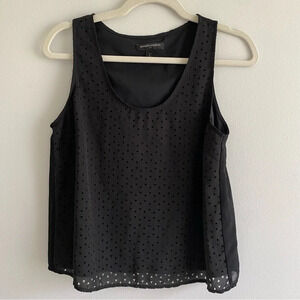 BANANA Republic Black Dressy Layered Tank Top  Size S Petite